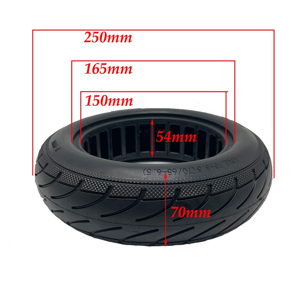 High Elastic 10x2.70-6.5 Solid Tire for Electric Scooter Parts 10 Inch 70/65-6.5 Non-Pneumatic Tubeless Tyre