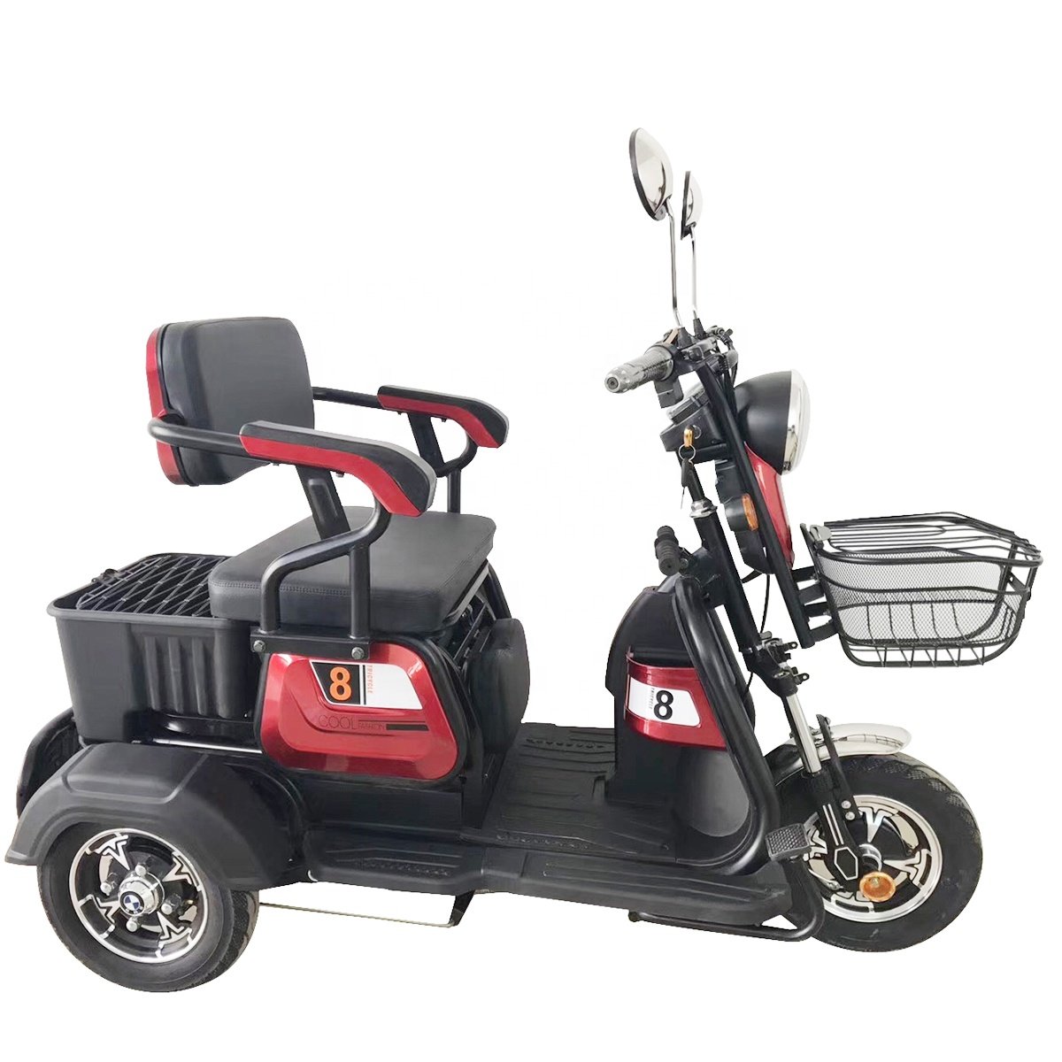 motor bike e three wheel 500W 48V sale tricycle adult scooter electric moped