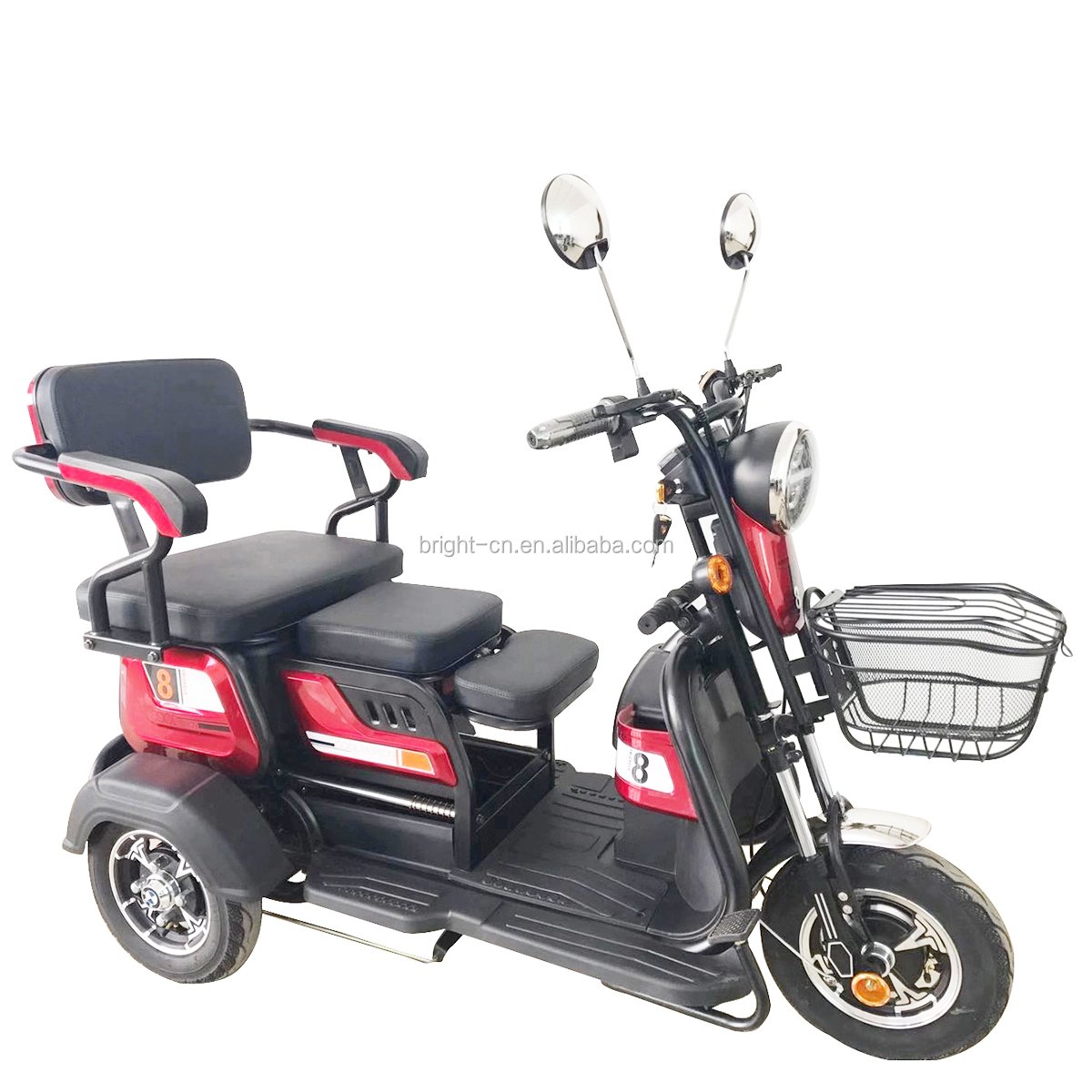 motor bike e three wheel 500W 48V sale tricycle adult scooter electric moped