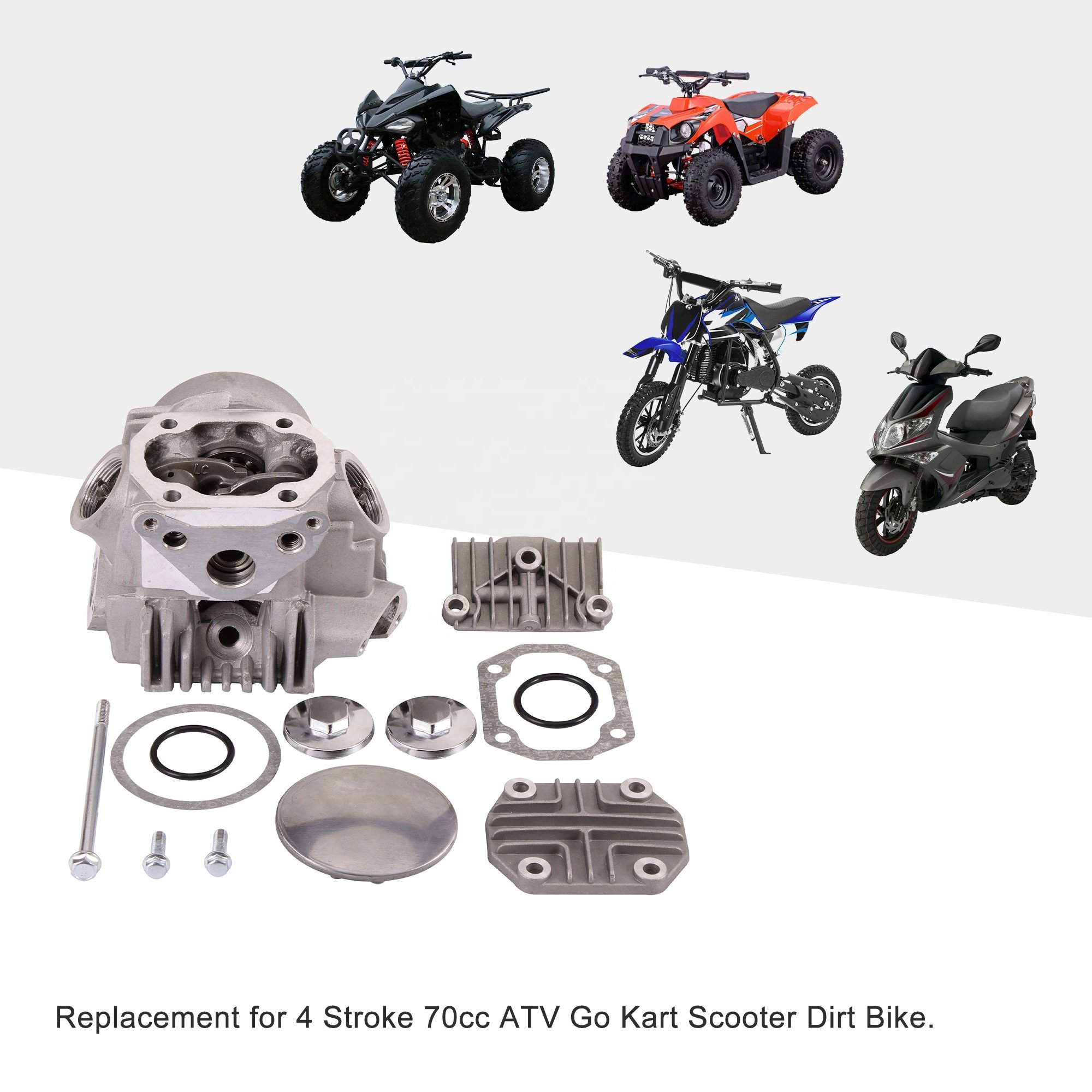 GOOFIT Motorcycle 47mm Cylinder Head Replacement For 70cc ATC70 CRF70 CT70 TRX70 XR70 Motorcycle Dirt Bike