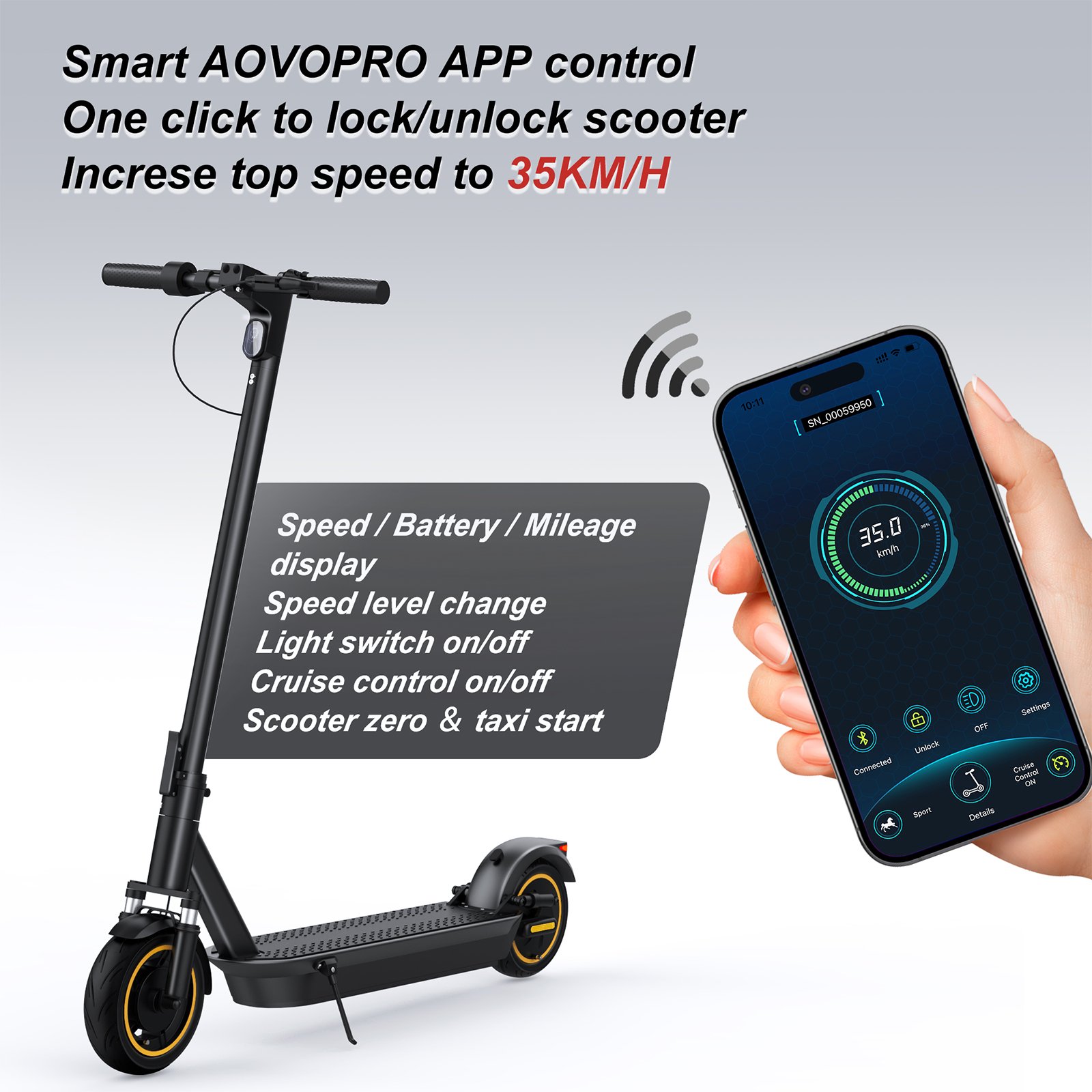 Electric Moped Factory Price New E Scooter Front Hydraulic Suspension Folding ESMAX 2 Wheel Aovopro 10 inch Electric Scooter