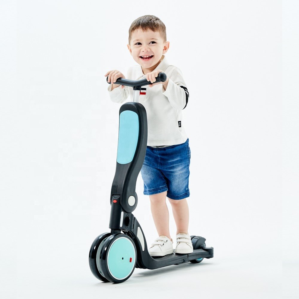 BEBELUX DGN5-1 Three Modes with Two Extra Variations Kids Foot Scooter Five in One Ride on Toy Car Parent Push Handle 1PC/CTN