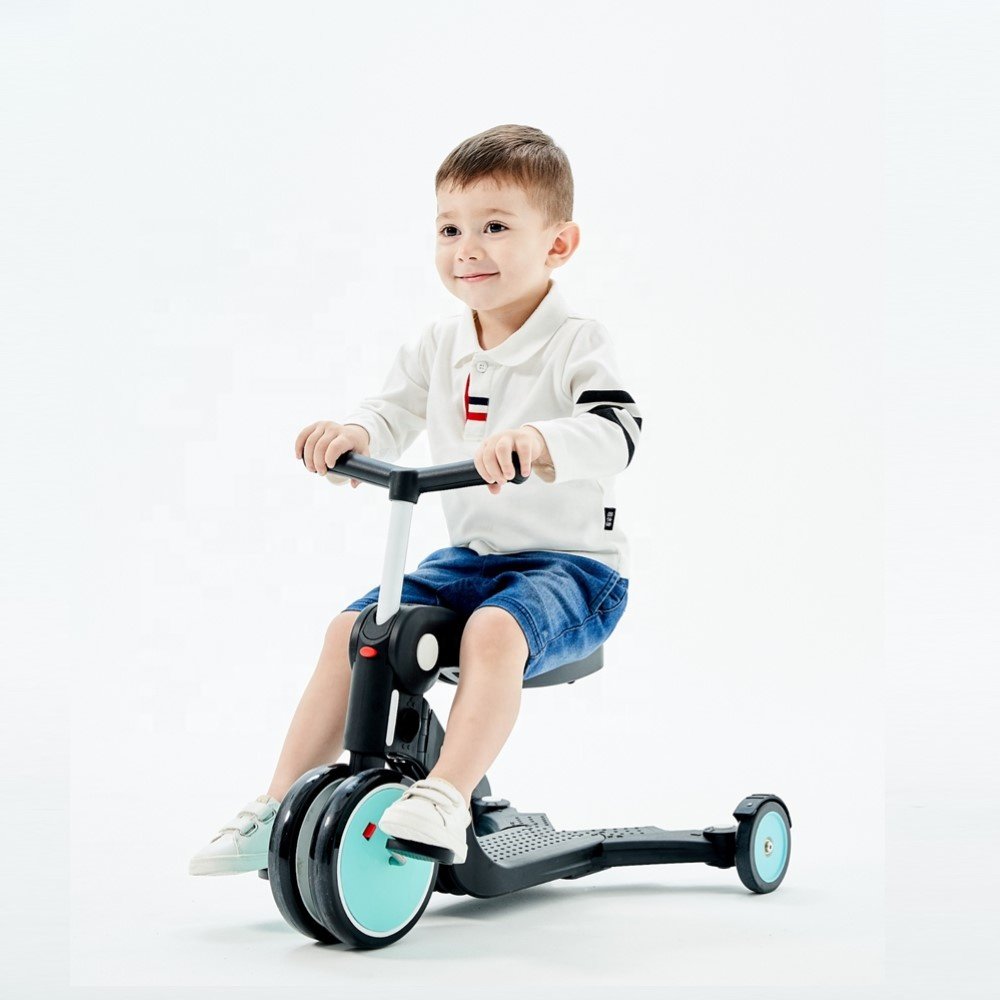 BEBELUX DGN5-1 Three Modes with Two Extra Variations Kids Foot Scooter Five in One Ride on Toy Car Parent Push Handle 1PC/CTN