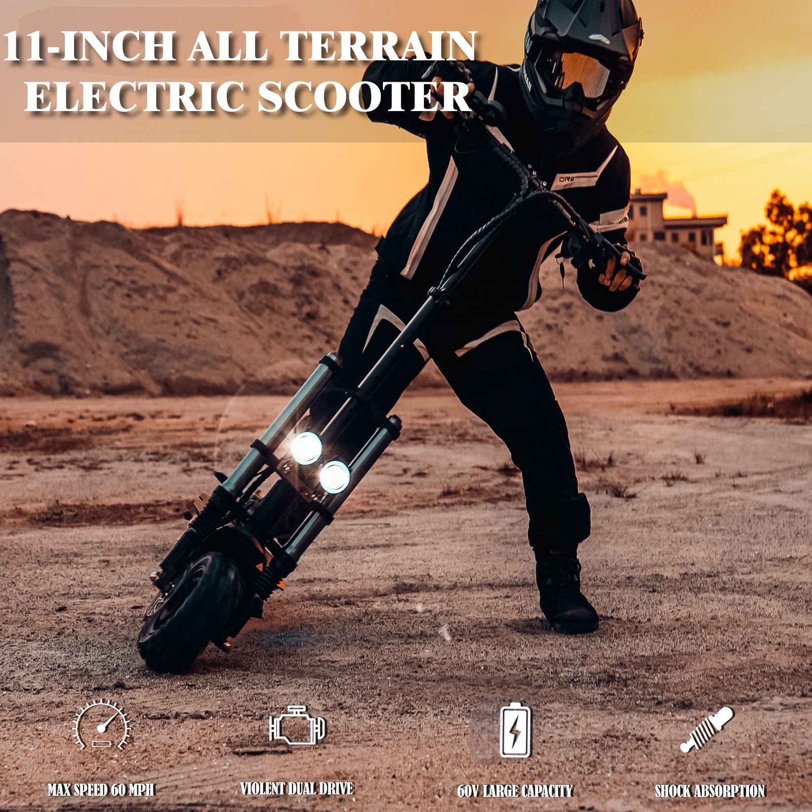 6000W 60V Fast Scooter With Big Off Road Wheel And Type Shock Absorption Electric Scooters USA UE STOCK