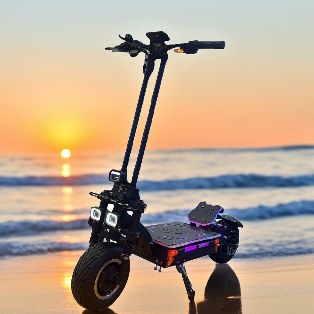 Geofought new design M13 model electric scooter dual motor HM 7500W 70MM split rim tubeless Yunli 72V 60A controller e scooter