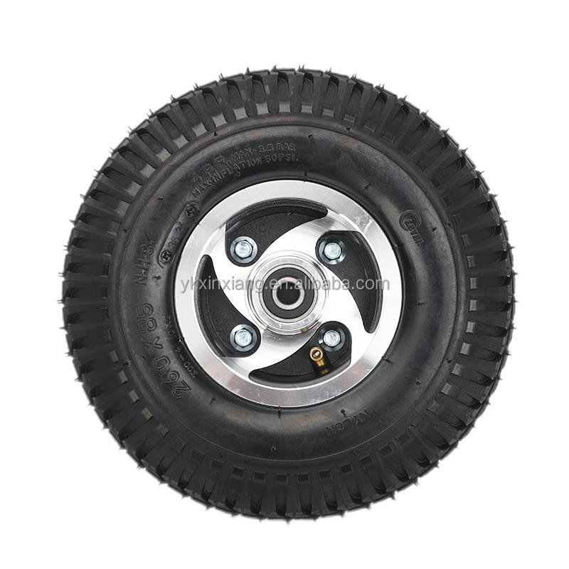 260x85 pneumatic tire 3.00-4 tire with alloy rim fit for electric scooter sweeper hand trolley lawn mower wheelchair