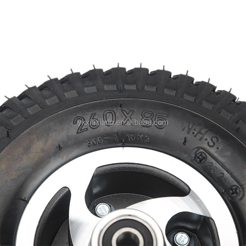 260x85 pneumatic tire 3.00-4 tire with alloy rim fit for electric scooter sweeper hand trolley lawn mower wheelchair