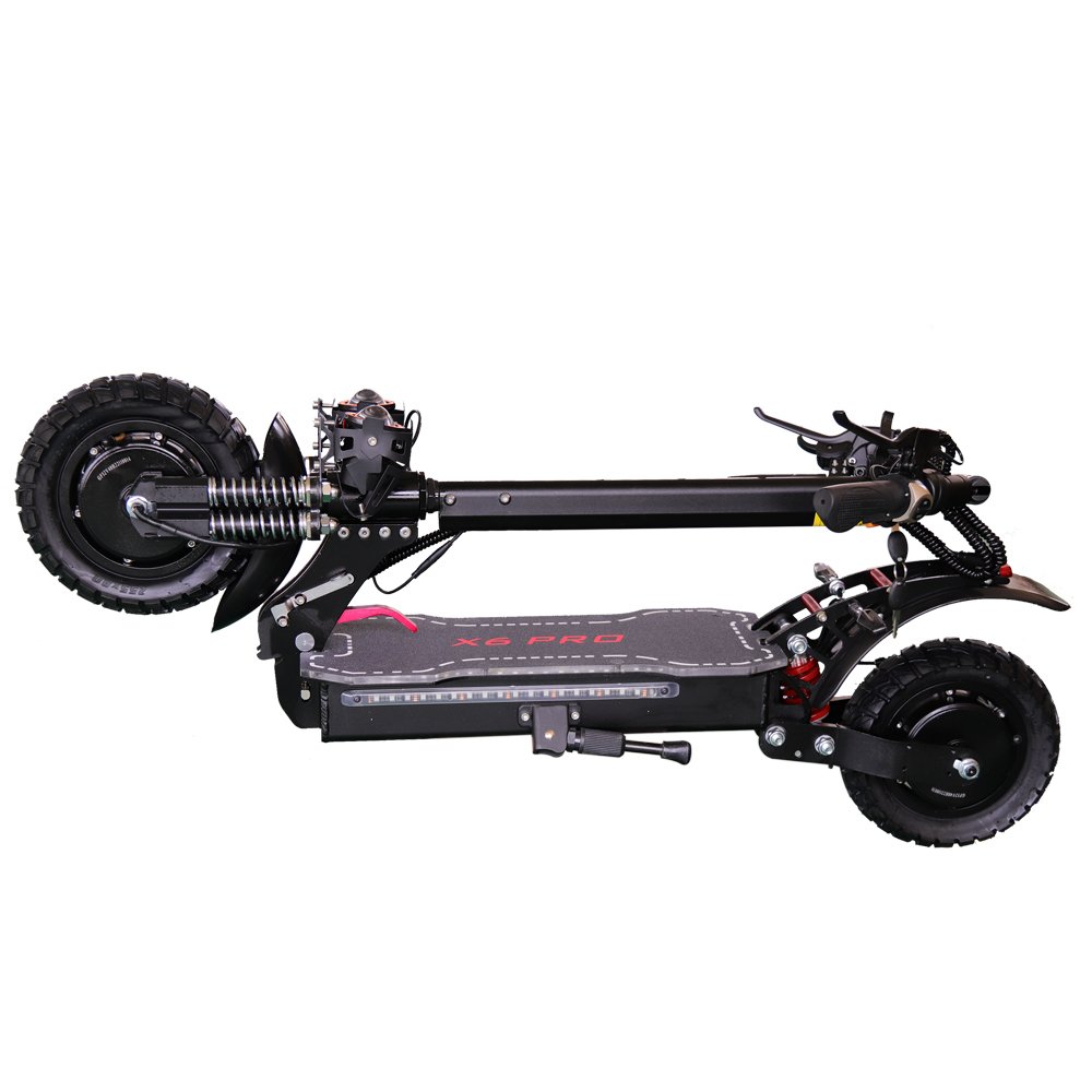 Double Motors 10inch off road tire 48V 52V 2400w new folding electric scooter ignition key with Rear indicator lights