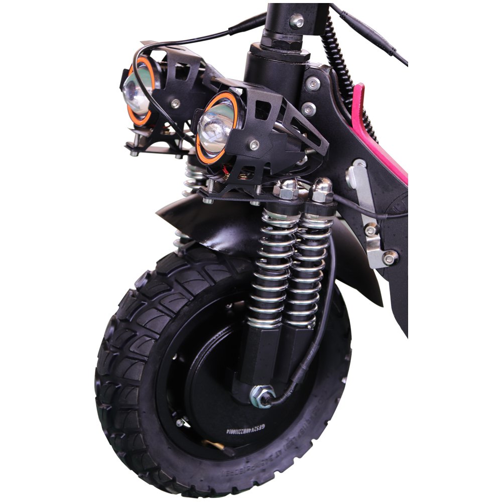 Double Motors 10inch off road tire 48V 52V 2400w new folding electric scooter ignition key with Rear indicator lights