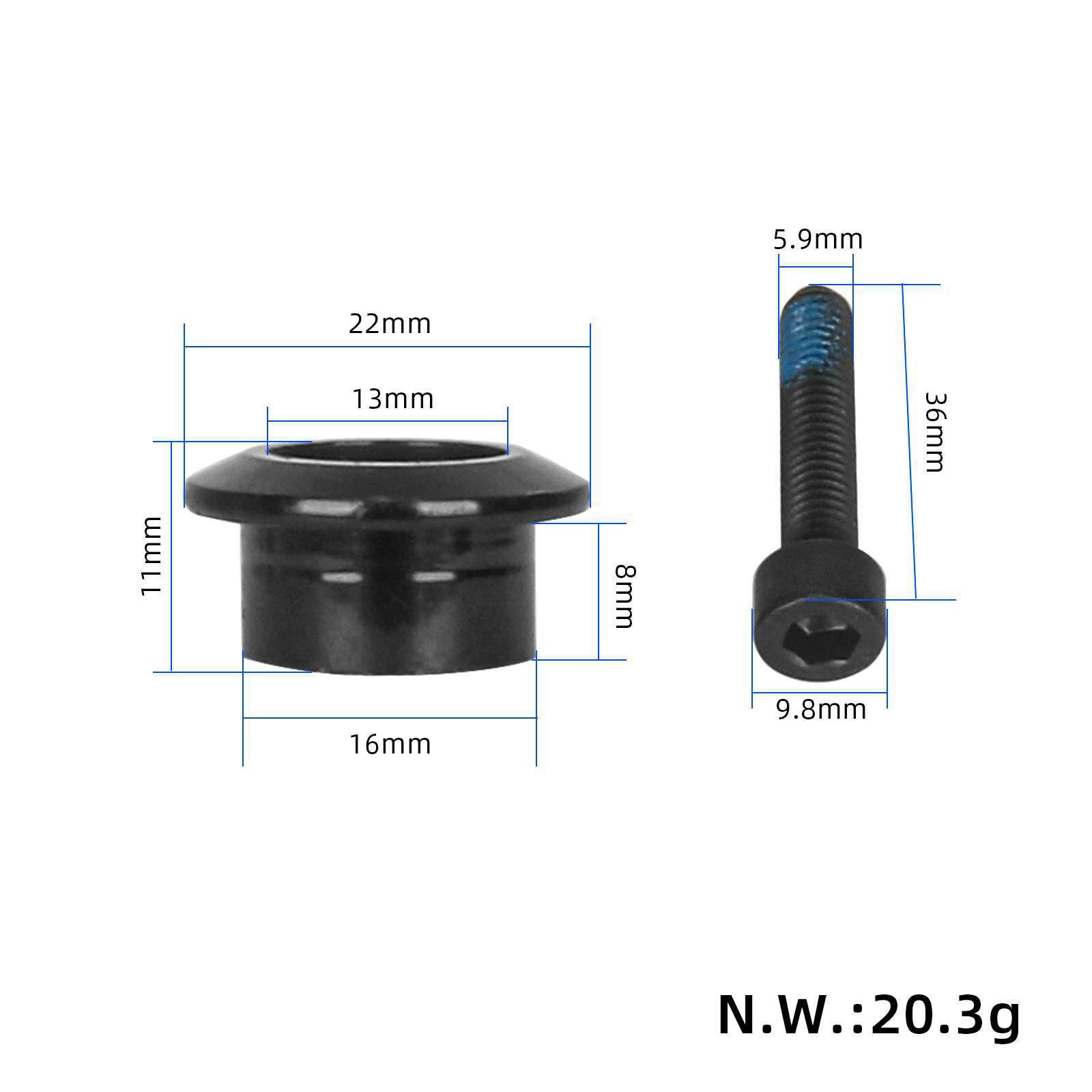 EU Warehouse Electric Scoote Folding Fork Clamping Screw Tighten Screws Replacement Part for M365 Pro Pro2 1S Scooter Parts
