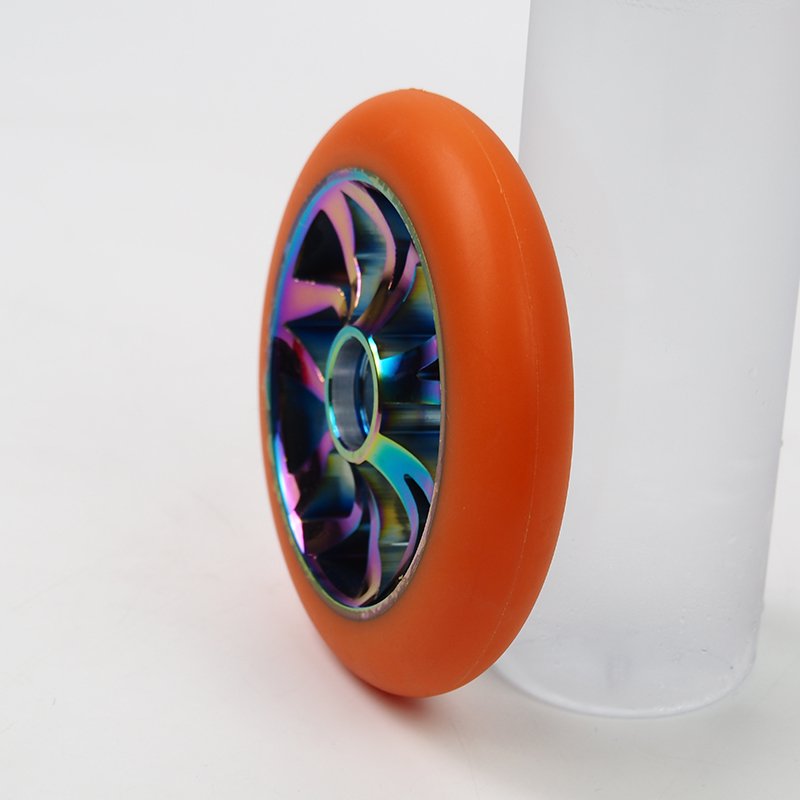 Scooter 100mm 110 mm 120mm Purple Scooter Wheels with Silver Metal Core extreme sport pro stunt kick scooter Parts