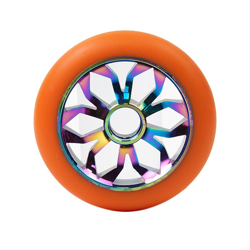 Scooter 100mm 110 mm 120mm Purple Scooter Wheels with Silver Metal Core extreme sport pro stunt kick scooter Parts