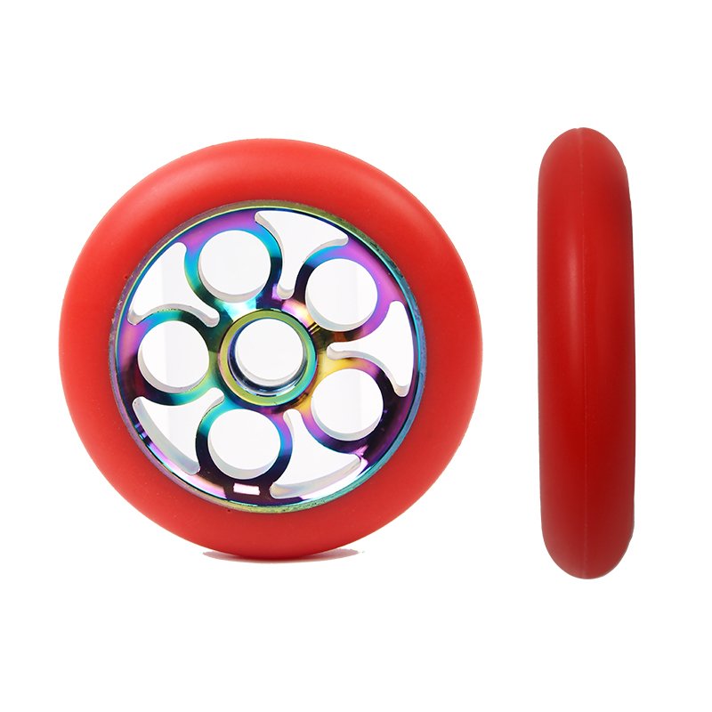 Scooter 100mm 110 mm 120mm Purple Scooter Wheels with Silver Metal Core extreme sport pro stunt kick scooter Parts
