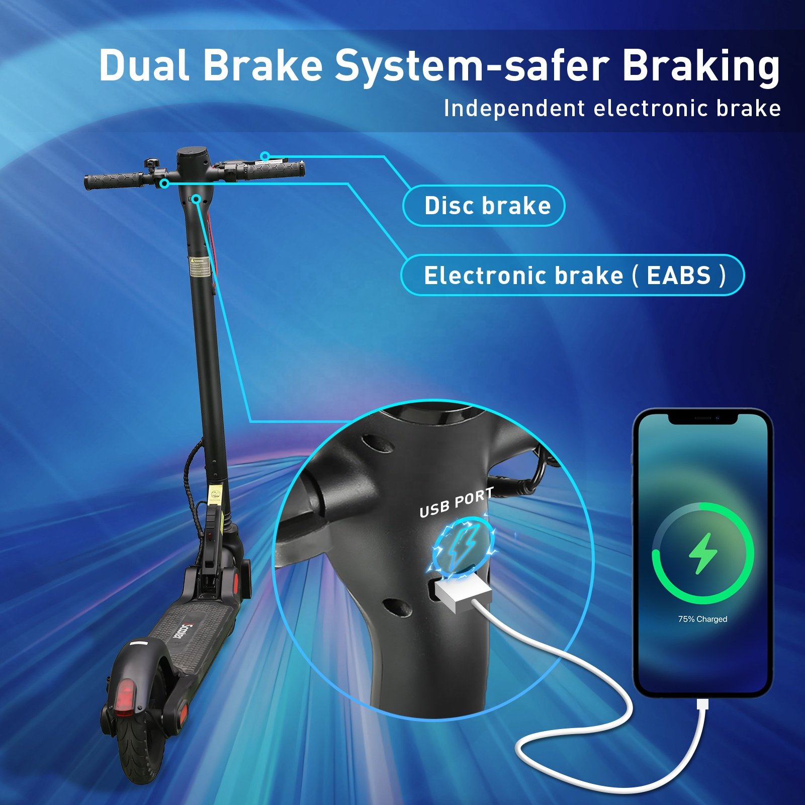 M5Pro electric scooter With Front and Rear Shock Absorber 42V, 350W,7.8AH,Europe Stock