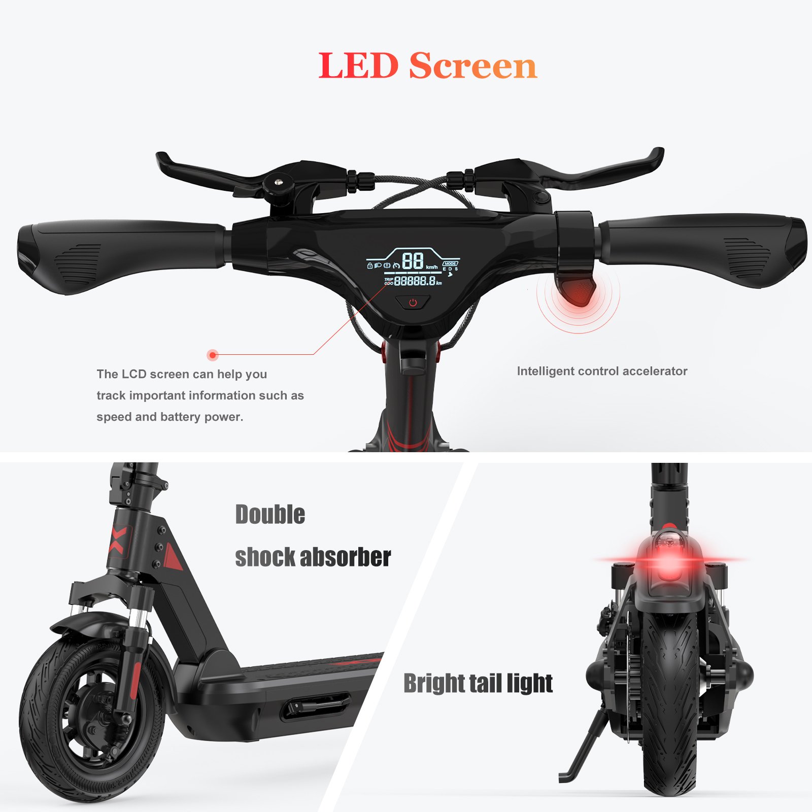 KOOLUX 10Inch Foldable Adjustable Electric Scooter China Factory Price Mobility Electric Scooters for Adults