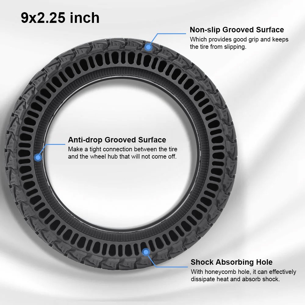 Rubber Tires for M365/Pro E-scooter Honeycomb Wheel 9 inch Electric Scooter Solid Tyre