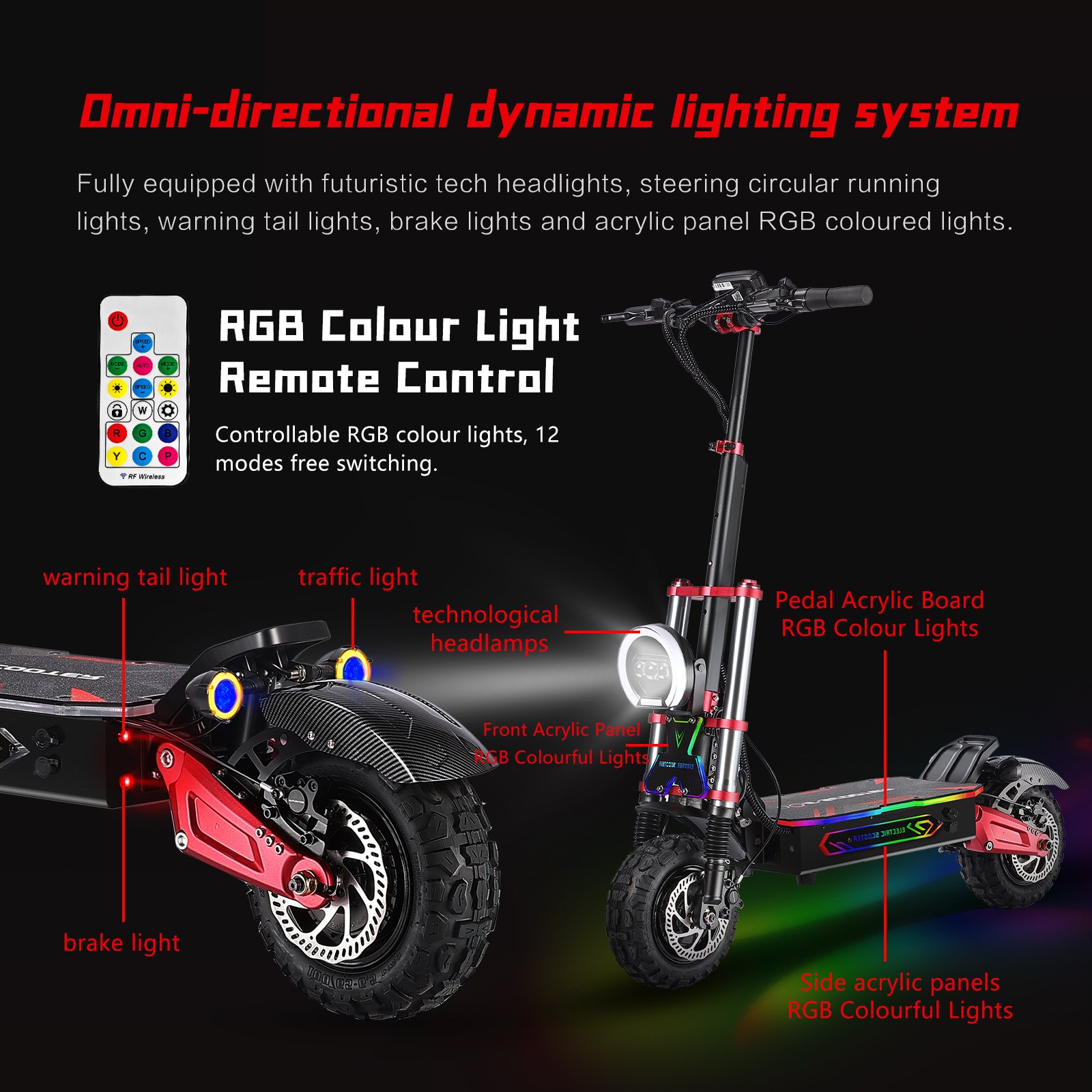 EU USA Warehouse S5 Electric Scooter for Adult 6000W, Up to 74 Mlies Powerful Escooter Off Road Electric Scooter