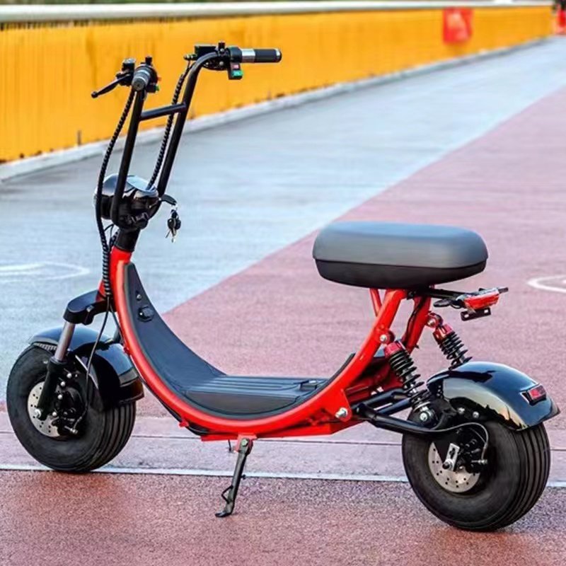 Electric mini scooter 48v 1000w red motorcycle 16inch fat tire tyre max speed 40km/h electric bike escooter
