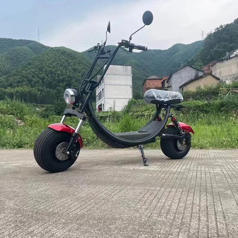 Electric mini scooter 48v 1000w red motorcycle 16inch fat tire tyre max speed 40km/h electric bike escooter