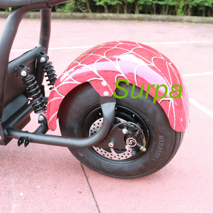 1000w 1500w 2000w citycoco front back suspension fat tire 2 person electric scooter/full size electric motorcycle