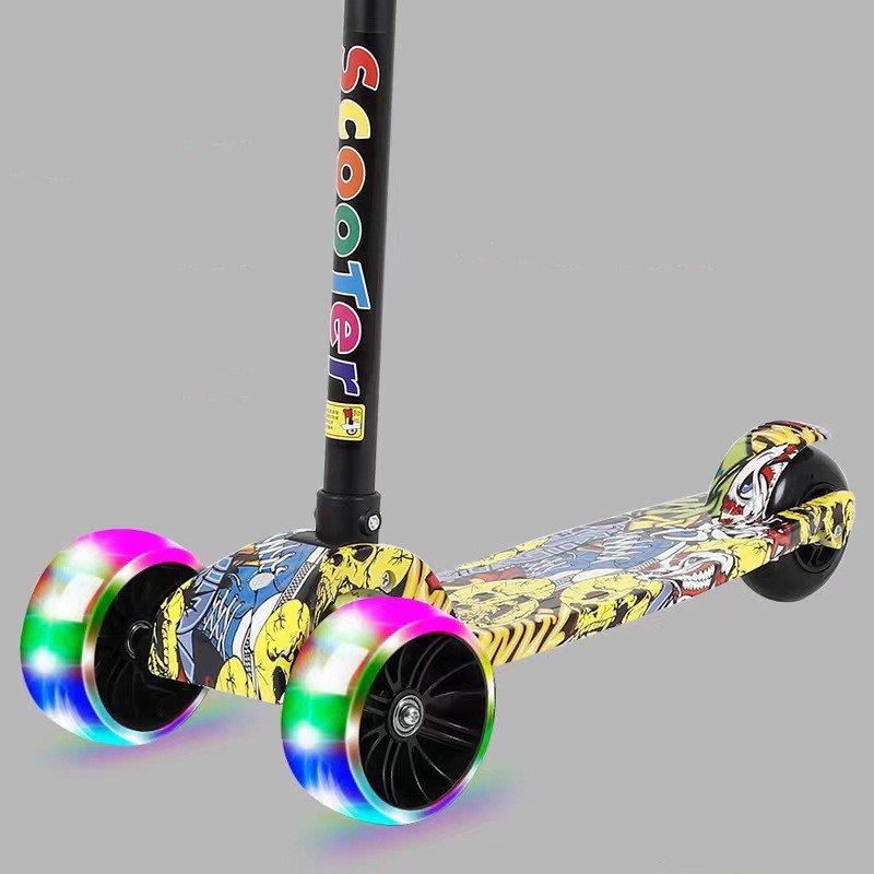 Hot Sale 3 Wheels Adjustable Height Skateboard Foldable Kick Kids Foot Electric Scooter With For Girls Child