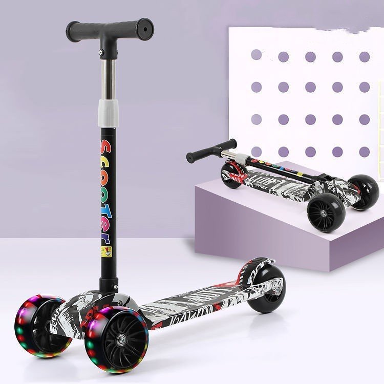 Hot Sale 3 Wheels Adjustable Height Skateboard Foldable Kick Kids Foot Electric Scooter With For Girls Child