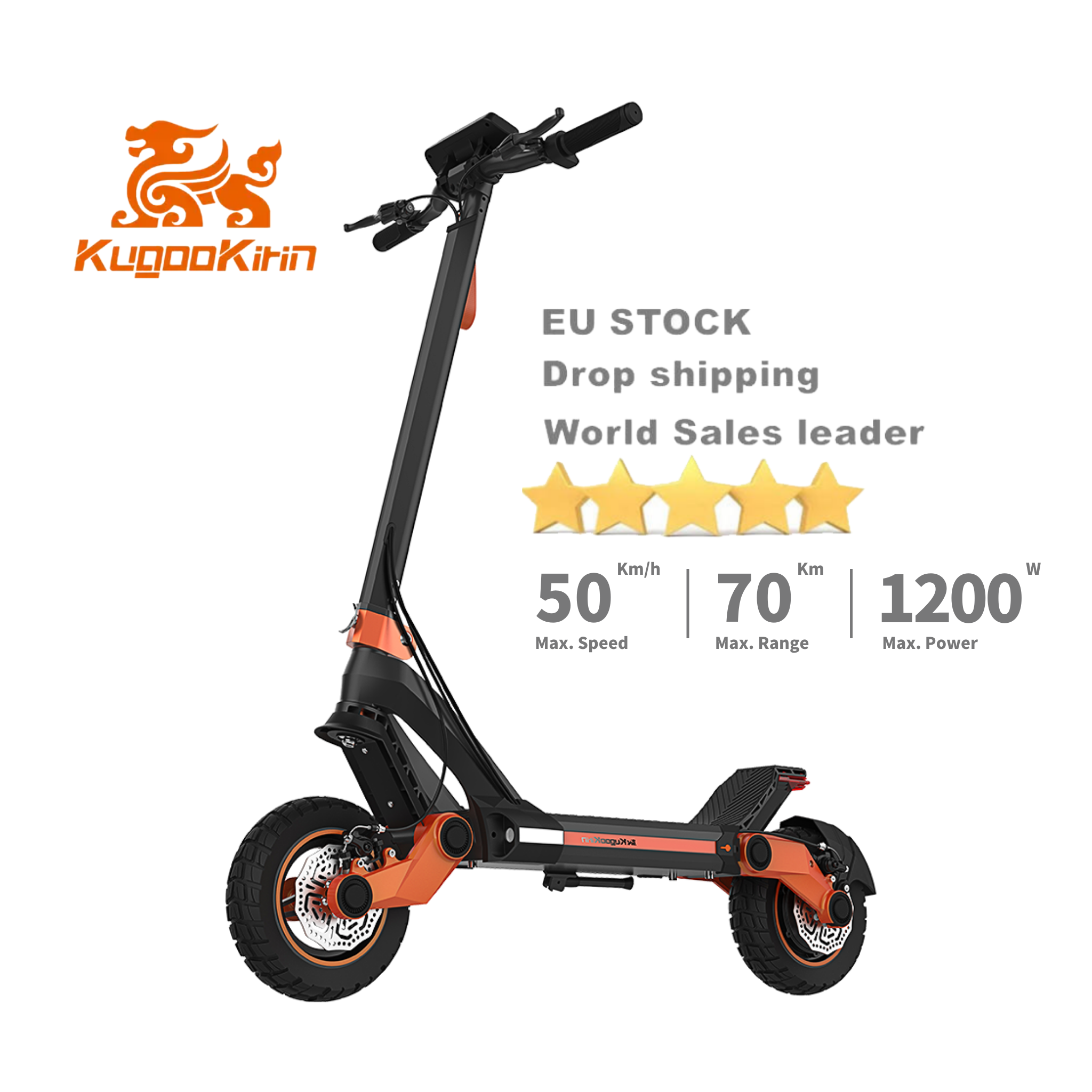 Kugoo Kirin G3 Two Wheel High Performance Scooter Electric Chinese Made Adult 1200W Electric Scooter