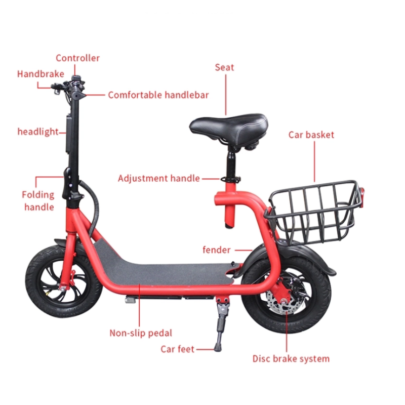 2 wheel electric scooter with 36v 350w lithium battery scooter electric motor for electric scooter adult