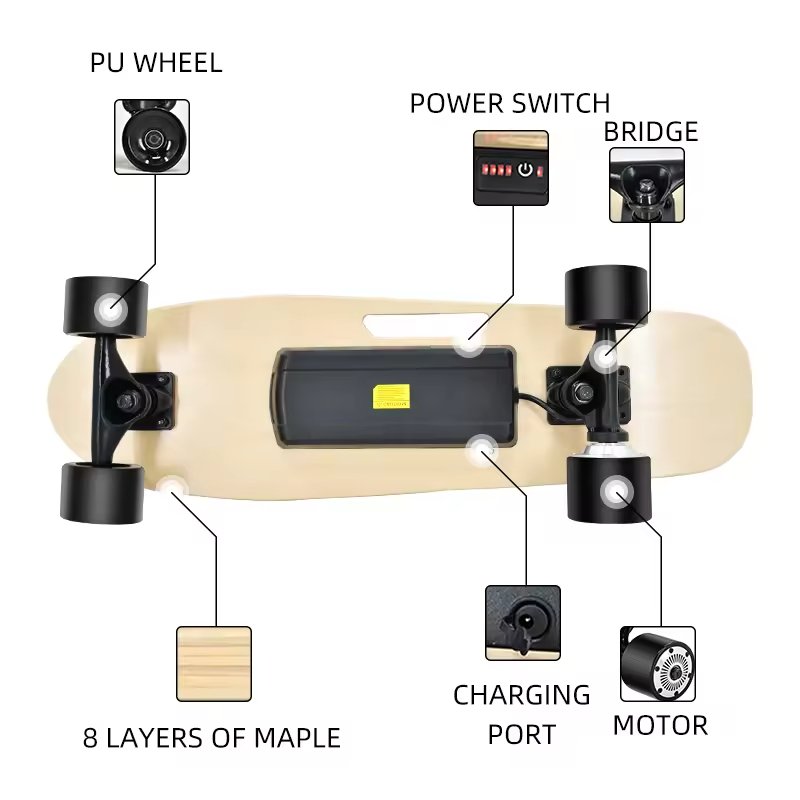 Electric Skateboard Top Speed Dual Motor Maple Longboard Wireless Remote Control Skate Board E-Skateboard