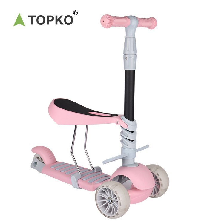 TOPKO 3 in 1 For Children Scooter Can Slide And Sit,With PU flash wheel Kids Scooter