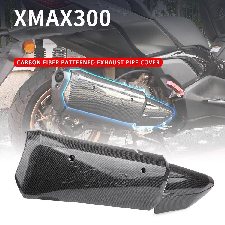xmax300 carbon fiber exhaust pipes cover body plastic parts for yamaha motorcycles xmax 300 accessories
