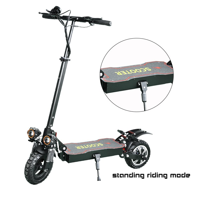 2024 europe warehouse lithium battery Folding 10 inch off-road 50km/h long range adult electric scooter with a seat