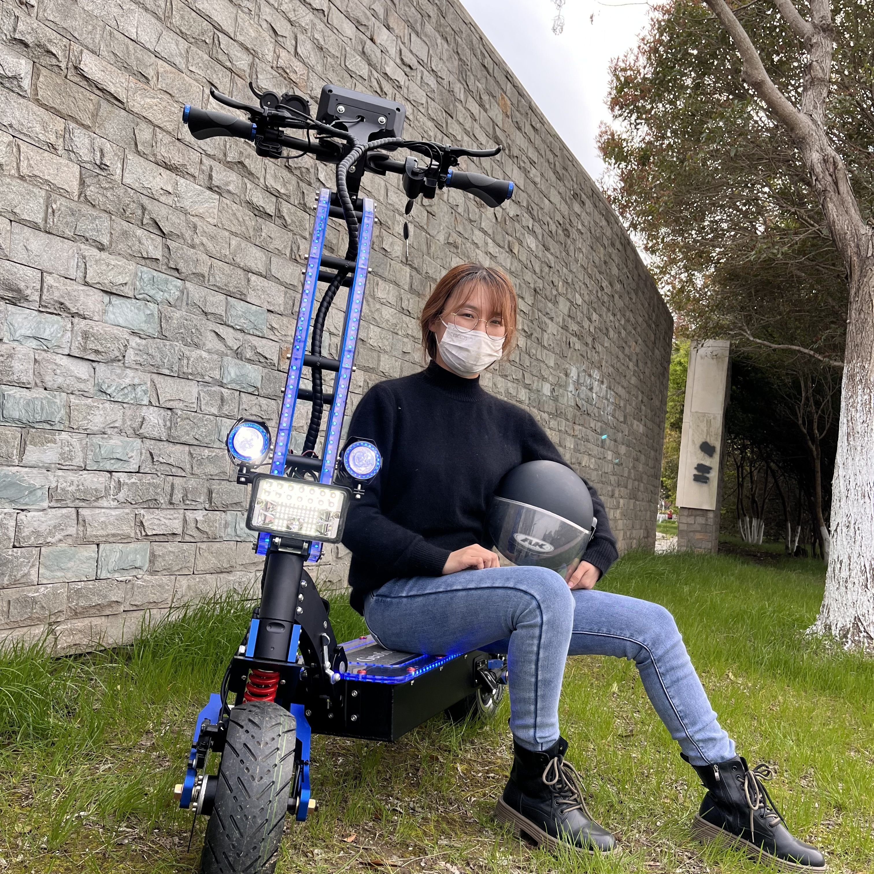 geofought 8000w 10000w 60v 72v 2 Fat Big Tire Fast monopattini Dual Motor Foldable Adult E realmax Electric Scooter With Seat