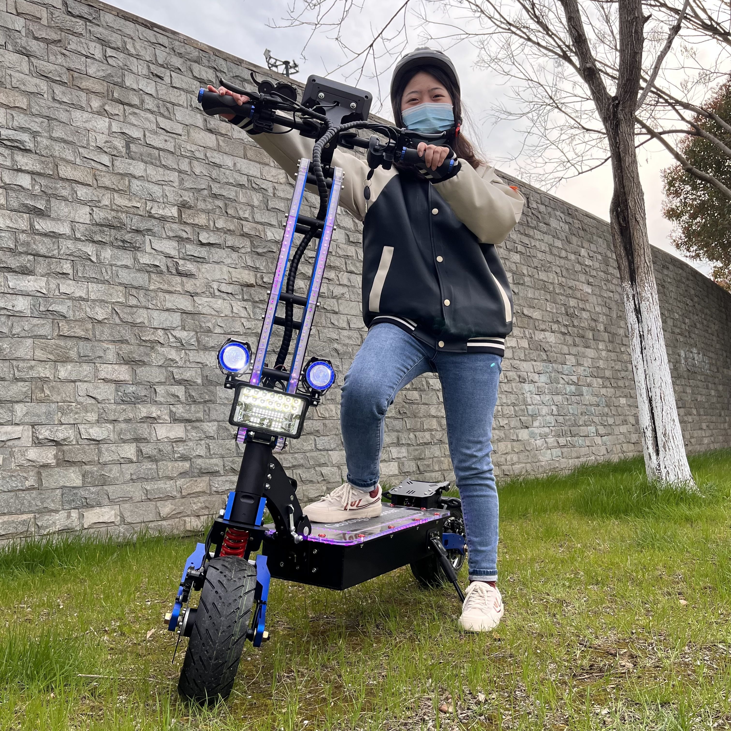 geofought 8000w 10000w 60v 72v 2 Fat Big Tire Fast monopattini Dual Motor Foldable Adult E realmax Electric Scooter With Seat