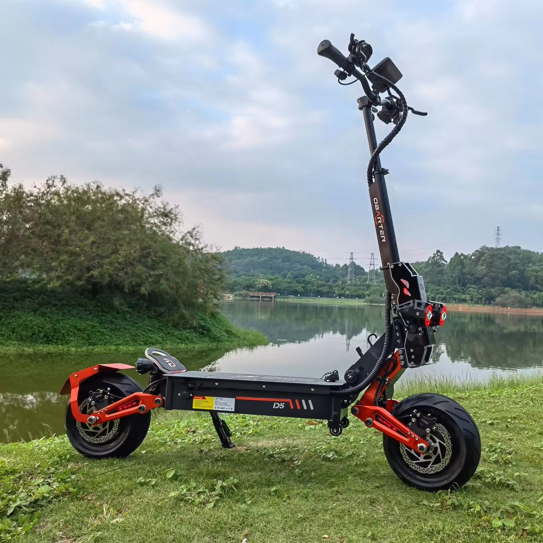 The High Quality Electric Scooter Obarter D5 With 5000W Motor 48V35Ah Lithium Battery 12inch Fat Road Tire USA EUR Free Shipping