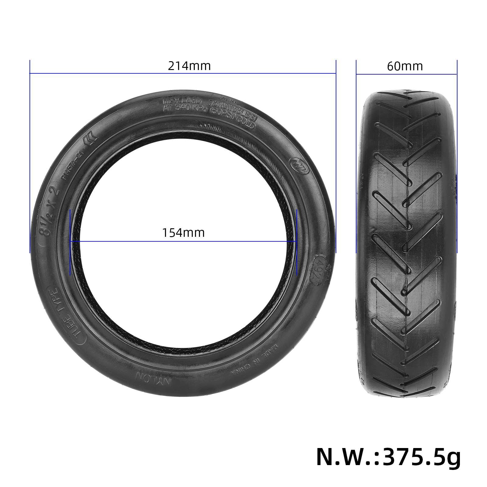 8.5 Inch Outer Tire 8 1/2 * 2 Tubeless Tires For Xiaomi M365 Pro Electric Scooter Repairment Vacuum Tyre Modification Parts