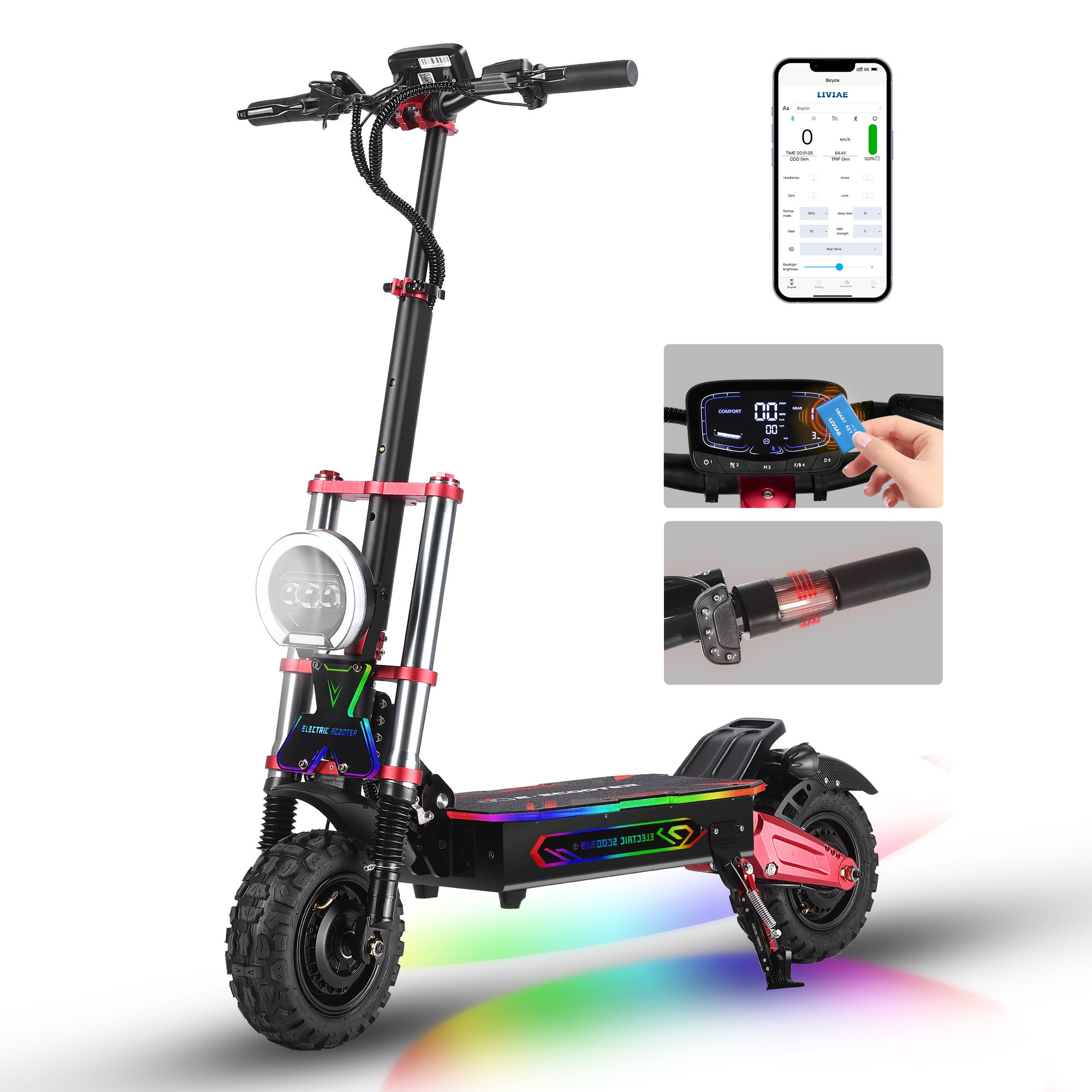 EU US Warehouse Stock BOYUEDA Electric Scooter Offroad 11 inch Vacuum Tires 60v6000w Dual Motor 85km/h Adult Fast Scooter