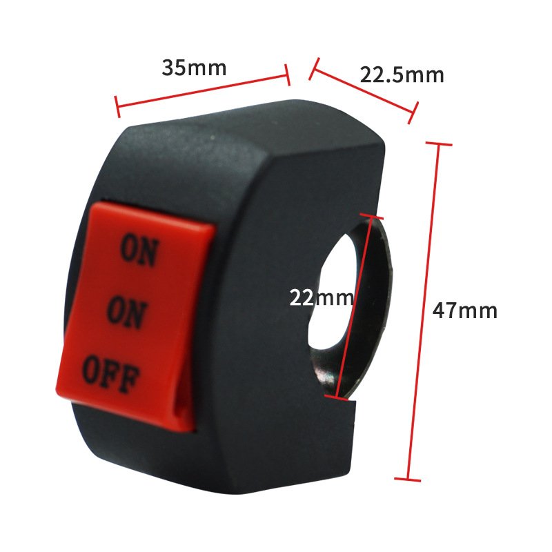 22MM Universal Plastic Motorcycle Ignition Switch Handlebar ON-OFF-ON Headlights Switch Button