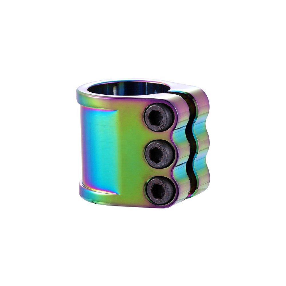 Custom Huoli Stunt Scooter HIC /IHC compression Aluminum CNC Scooter spare parts Trick Pro Scooter Clamp with 3-Bolt
