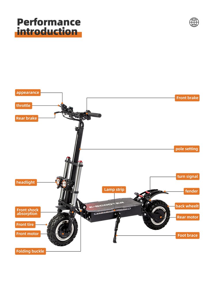 US Warehouse 3000W*2 60V 38Ah Powerful Electric Scooters Self-balancing Off Road E-Scooters for Adults