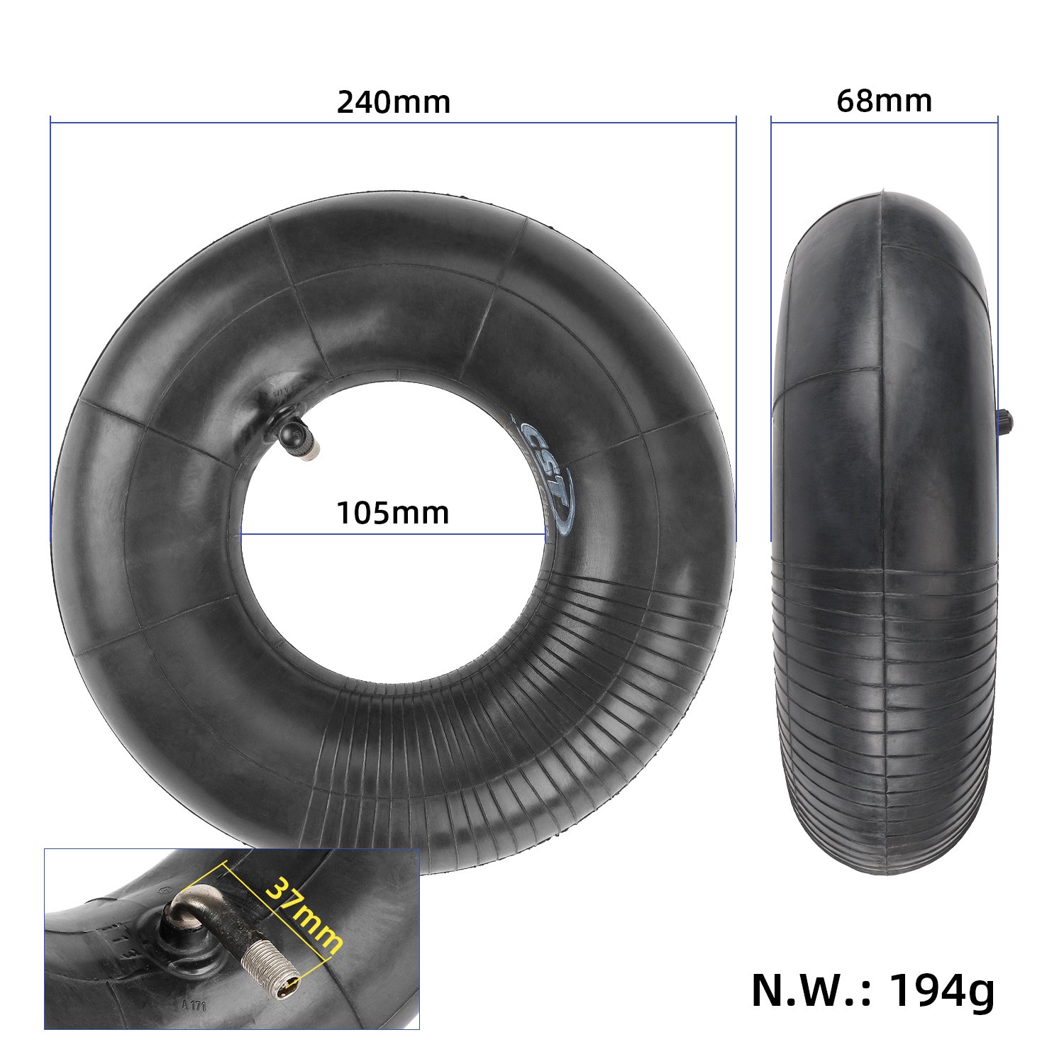 Electric Scooter Inner Tube 4.10/3.50-4 inner tube with 90 out bent valve Tire Replacement for 8.5inch E-Scooter Accessories