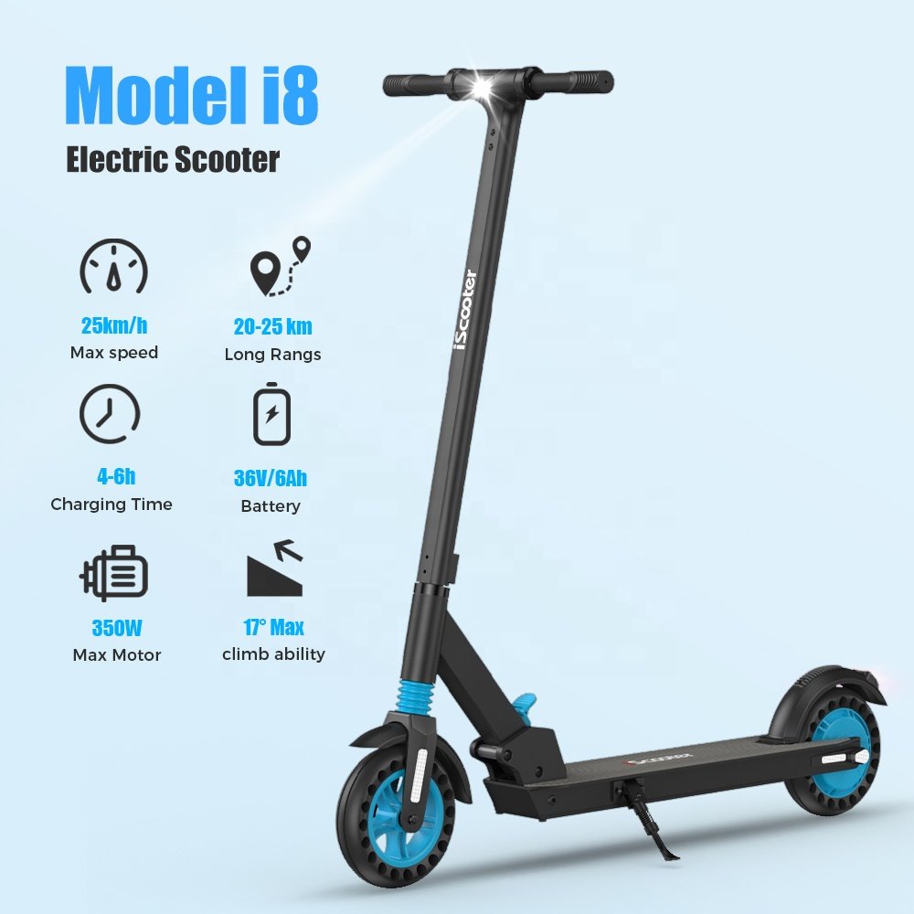i8 350W Electric Scooter 6Ah 25km/h 8.''Tires Extra-Long Range Fold E-Scooter