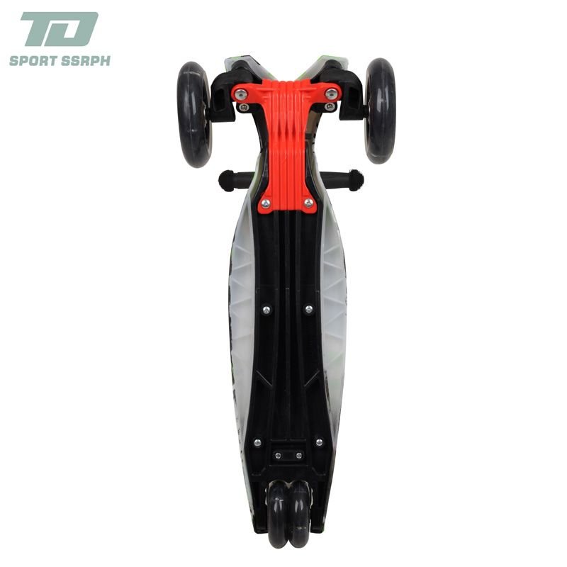 Foldable three wheel kids scooter water transfer printing 120mm PVC LED wheel Adjustable height for Children