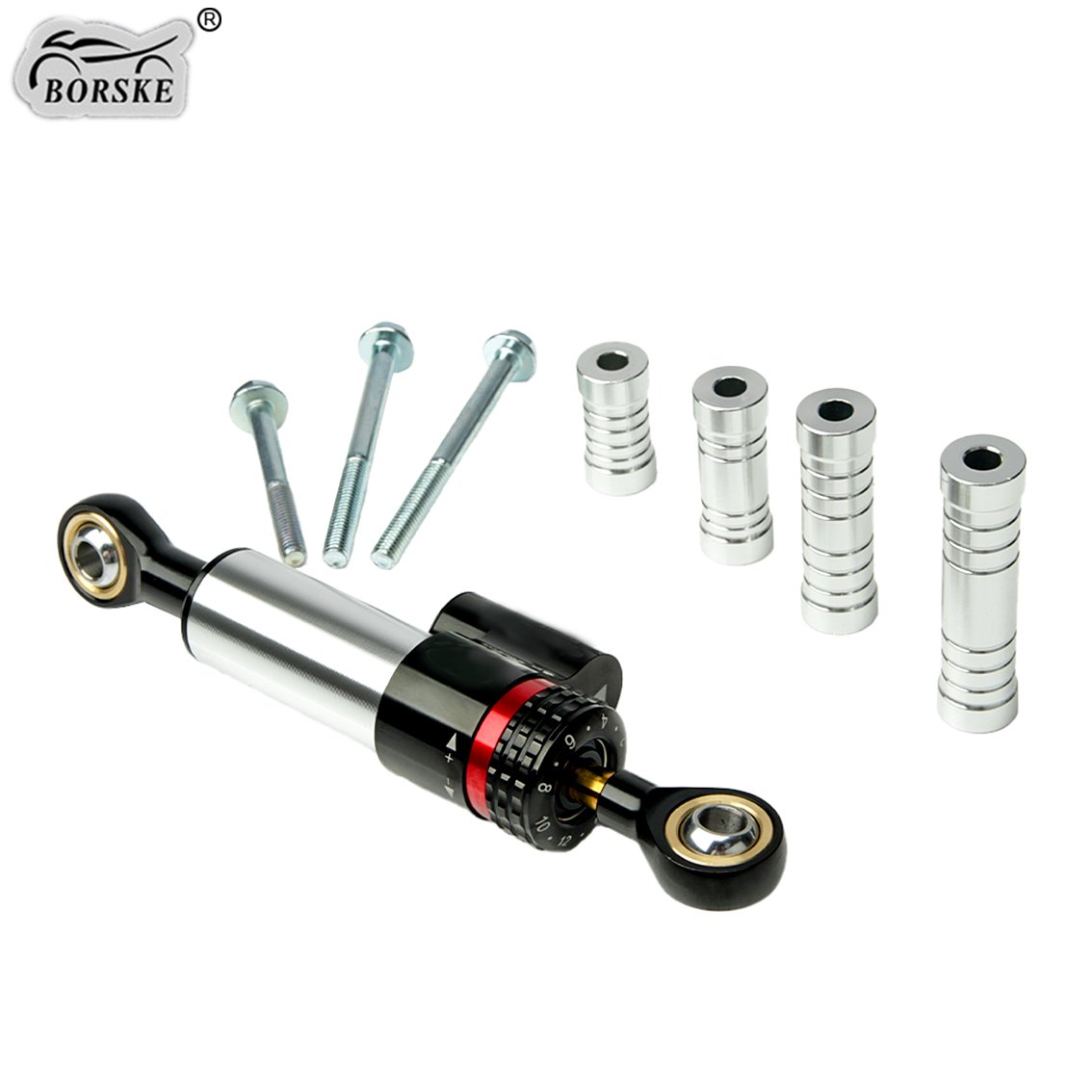 207mm Universal Motorcycle Adjustable Steering Damper Stabilizer For Motorcycle Scooter