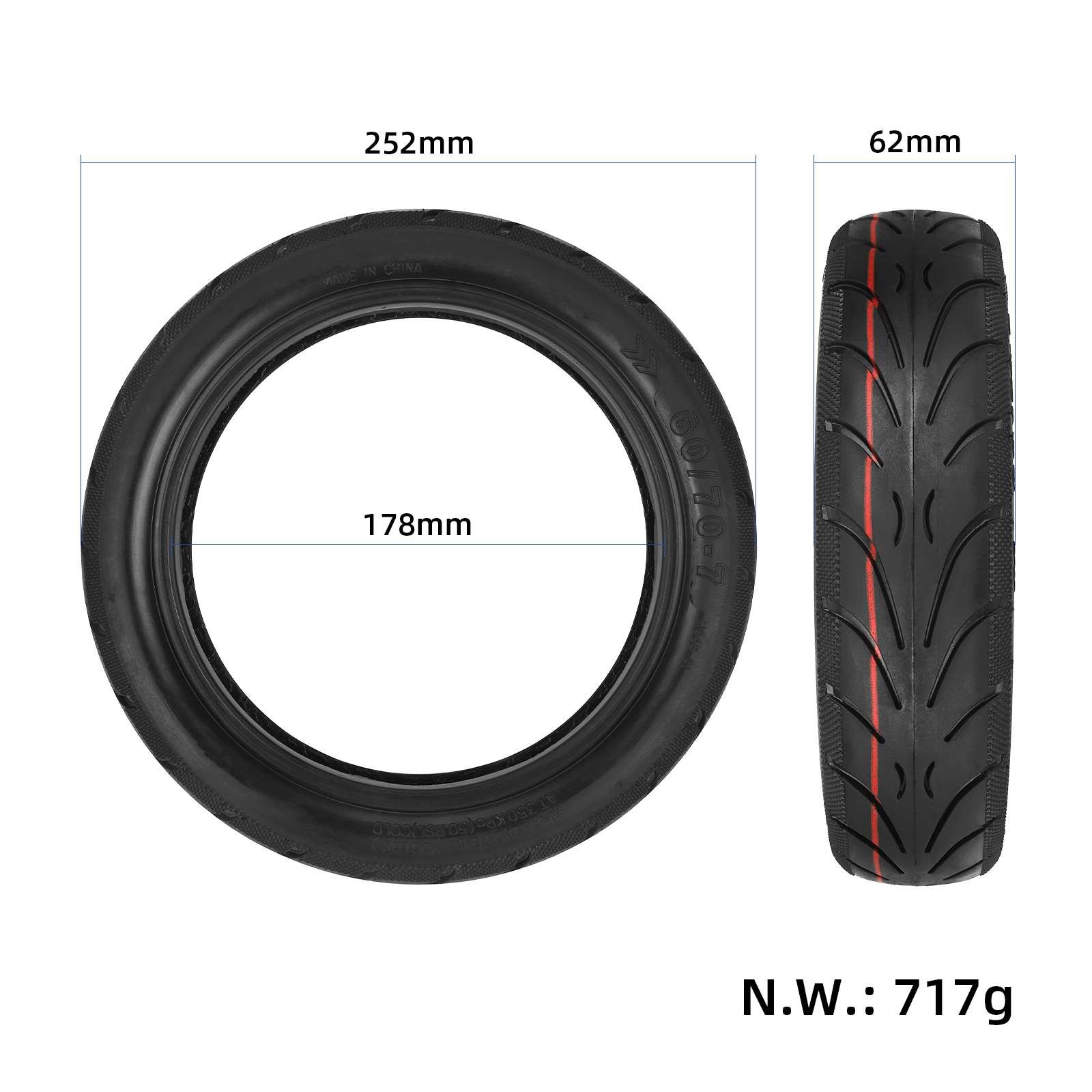 10 Inch Vacuum Tire 60/70-7.0 Tubeless Tires For Xiaomi Mi4 4Pro Electric Scooter 10 Inch Wheel Tyre Replacement Parts