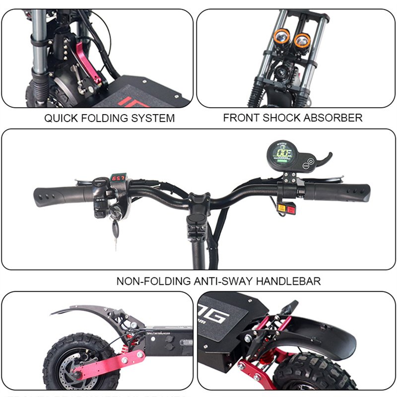 Eu warehouse Powerful Adults dual tron e scooter 100km 11inch 5600w 60v 23.4A Electric Scooter