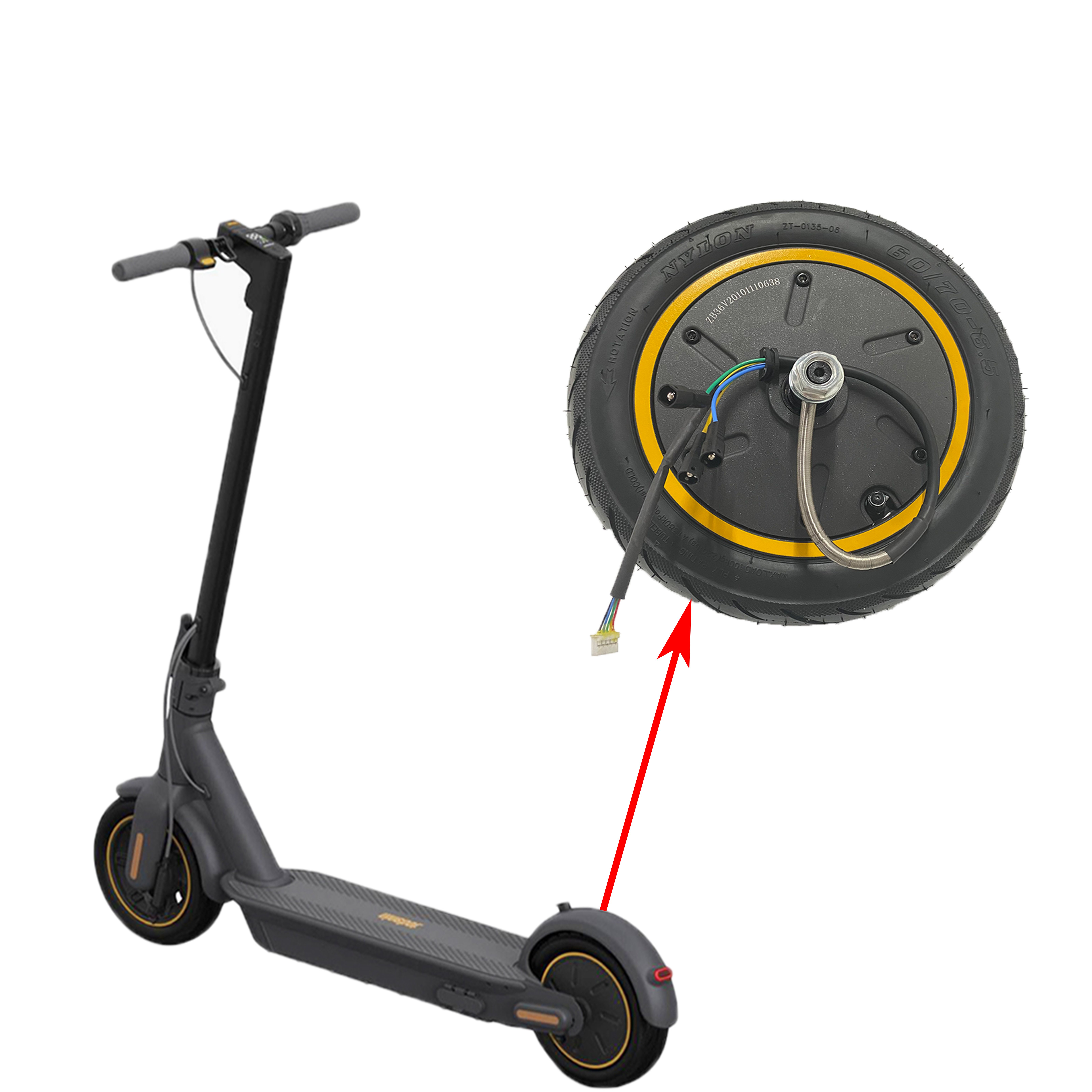 New Image Escooter 350W Motor For MAX G30 Kick Scooter Electric Scooter 2nd Generation Hub Motor Under Water Scooter Motor