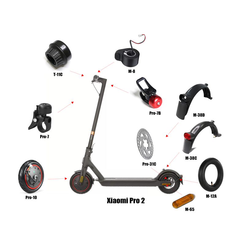 Electric Scooter Parts For M365/ Pro/1S/Mi3 Kickstand Light Dashboard Mainboard Disc Brakes Repair Part
