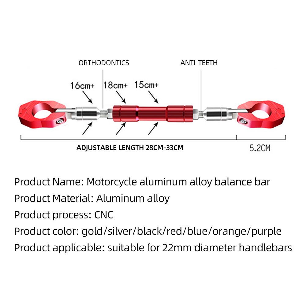 Motorcycle Accessories Aluminum Alloy Cross Strengthen Lever Stabilizer Bar Motorbike Multicolor Handle Balance Bar