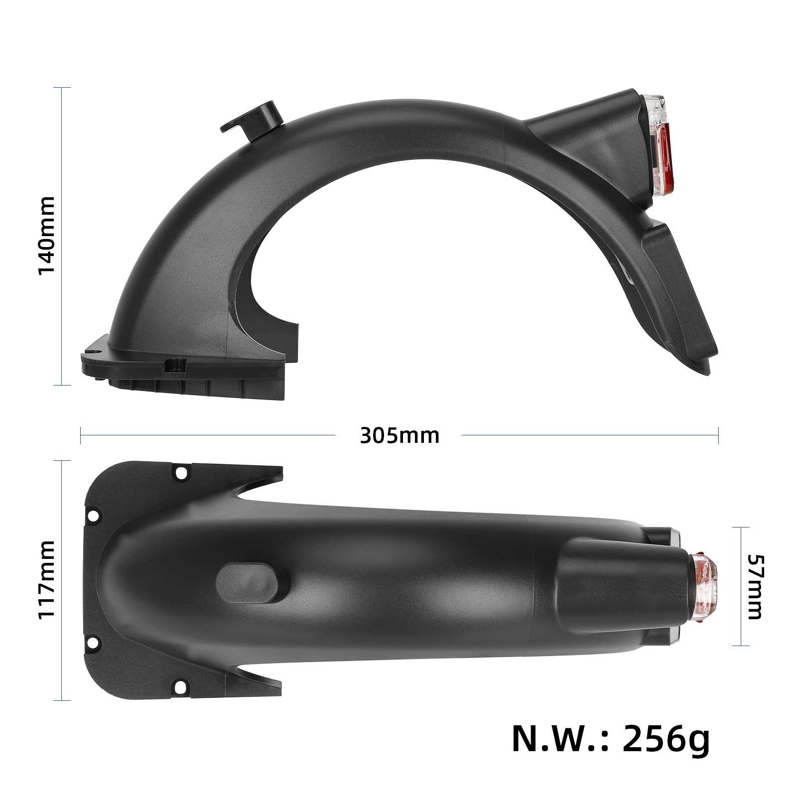 Electric Scooter Rear Fender With Taillight Metal Bracket and Adapter For Max G30 Scooter Replacement Parts Rear Mudguard Kit